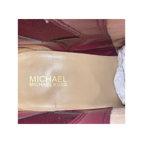 Michael Kors Evaline Suede Heeled 3.5" Bootie Women's Size 7.5M Burgundy NEW - Picture 12 of 12